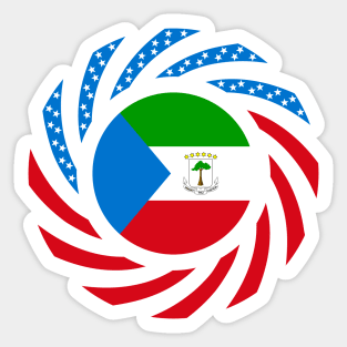 Equatoguinean American Multinational Patriot Flag Series Sticker